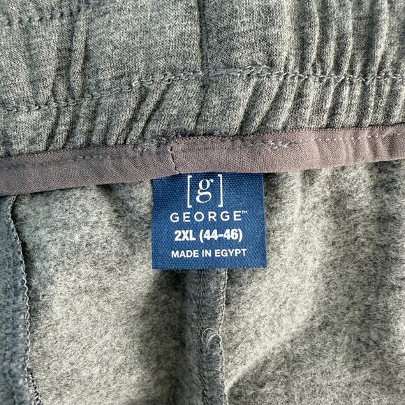 George Shorts Mens 2XL 44-46 Gray Super Soft Knit Lounge Stretch Drawstring 9" - Picture 5 of 7
